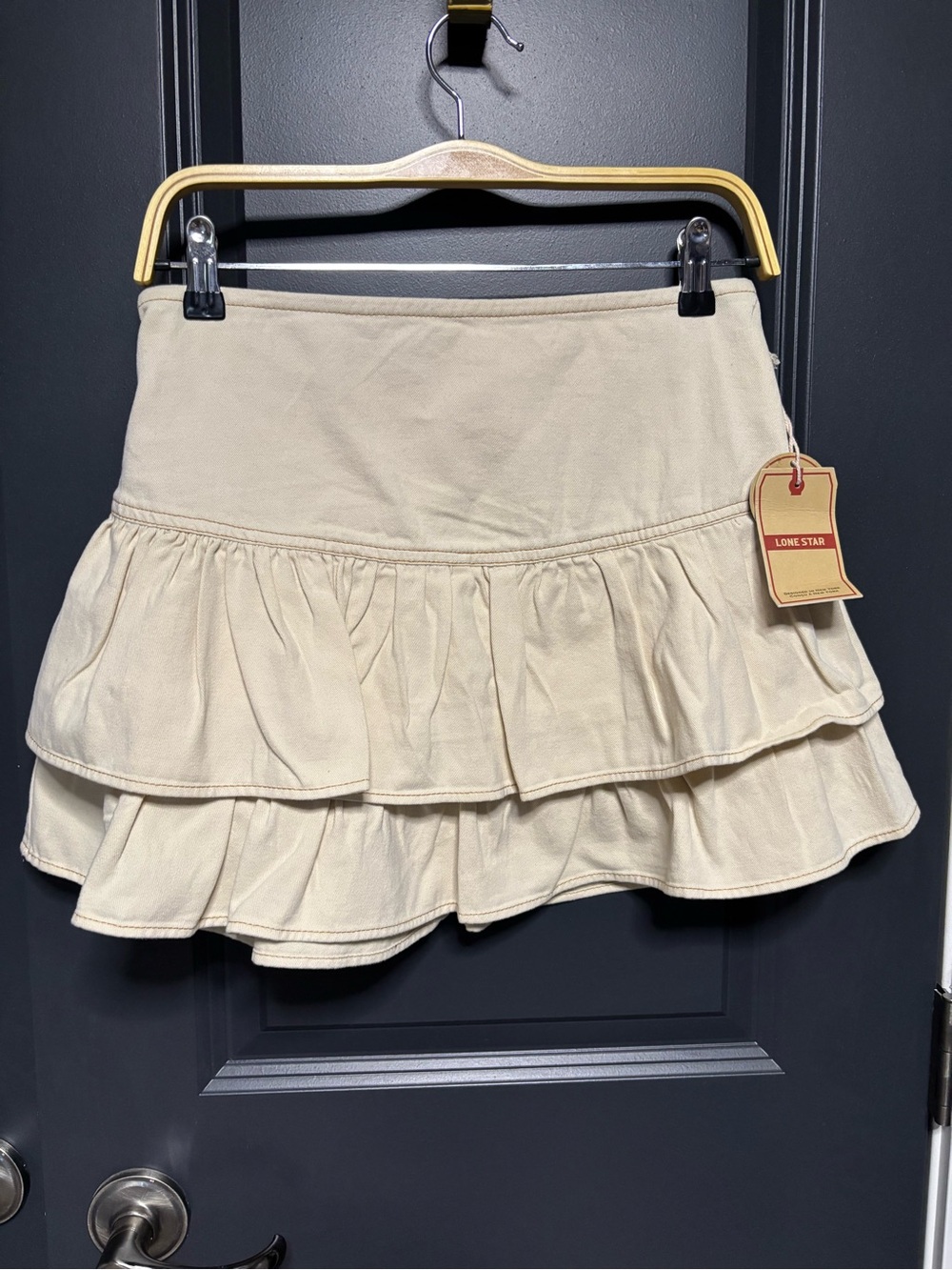 Lone Star Cream Ruffle Tiered Mini Skirt
